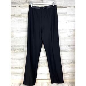 Escada Womens 8 Margaretha Ley Black Wool Straight Lightweight Luxury Trousers